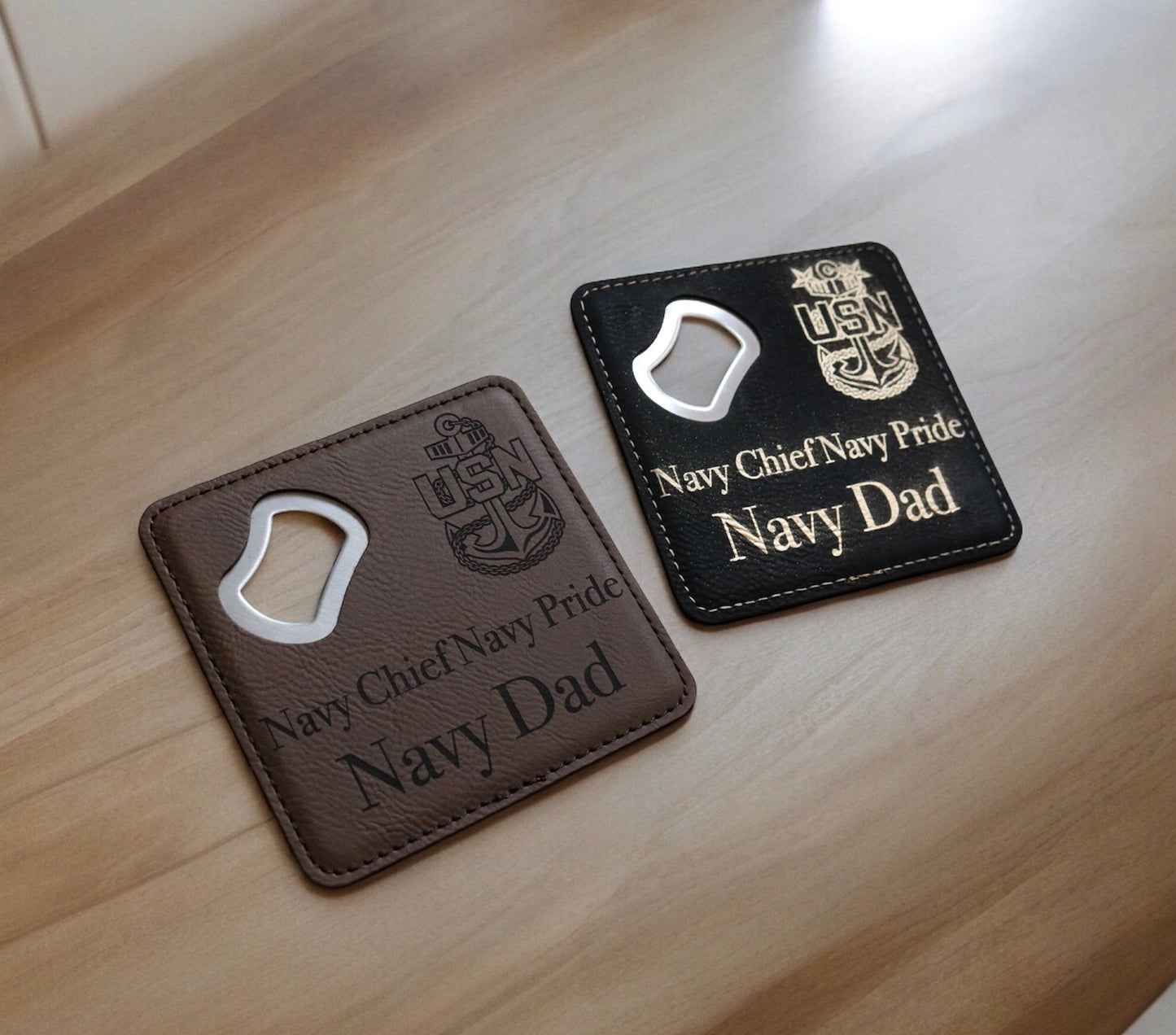 Navy Chief Dad Coaster, Bottle Opener, Senior Chief, Master Chief, Father's Day Present, Best Dad Birthday Gift, Military Family