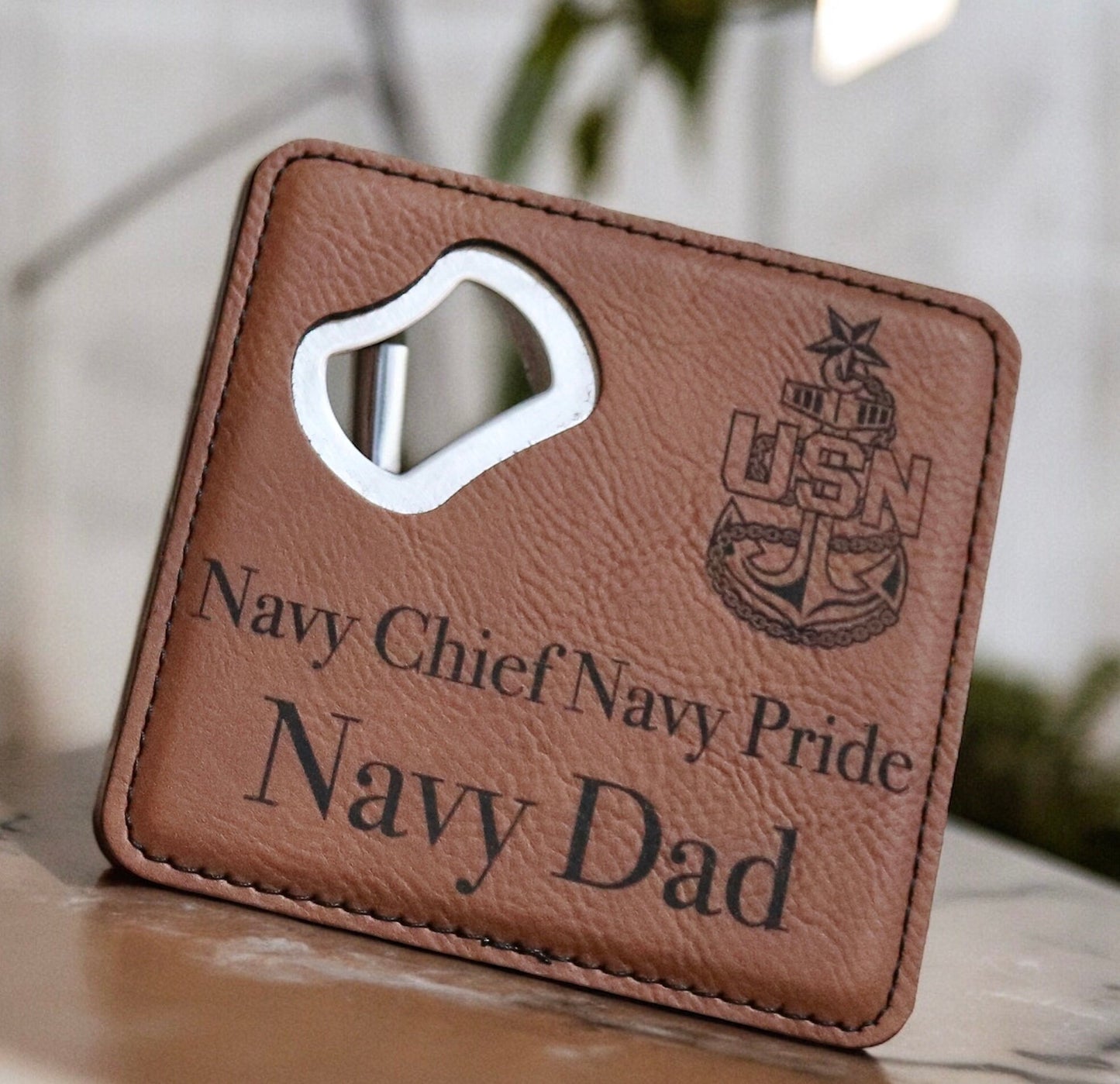 Navy Chief Dad Coaster, Bottle Opener, Senior Chief, Master Chief, Father's Day Present, Best Dad Birthday Gift, Military Family