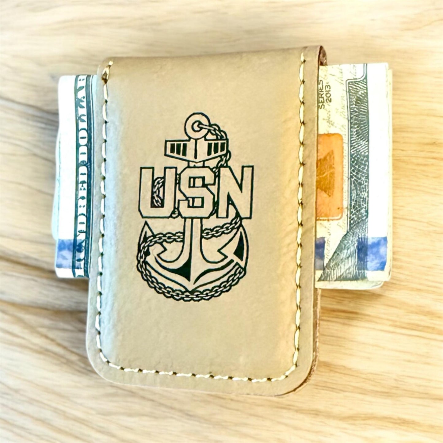 Navy Chief Money Clip, Personalized Laser Engraved Navy Chief, Senior Chief, or Master Chief Anchor Design, Custom Military Gift
