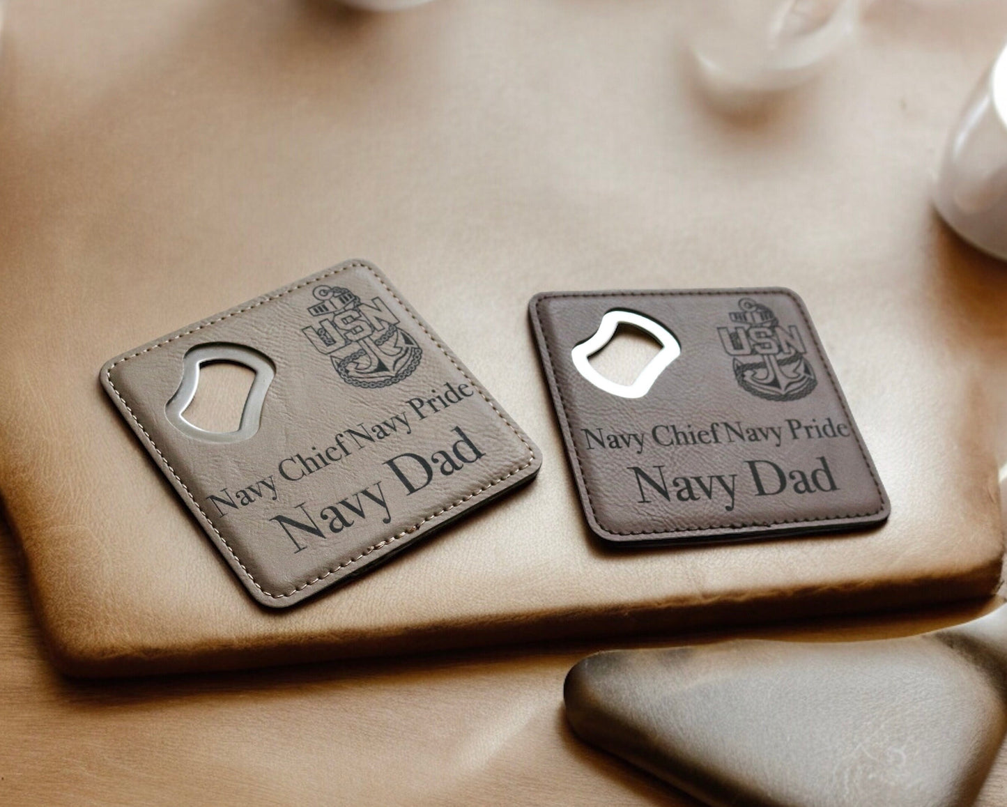Navy Chief Dad Coaster, Bottle Opener, Senior Chief, Master Chief, Father's Day Present, Best Dad Birthday Gift, Military Family