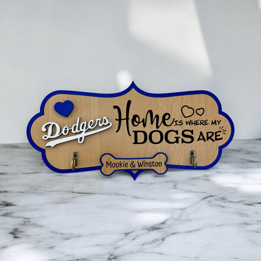 LA Dodger Inspired Dog Leash Holder