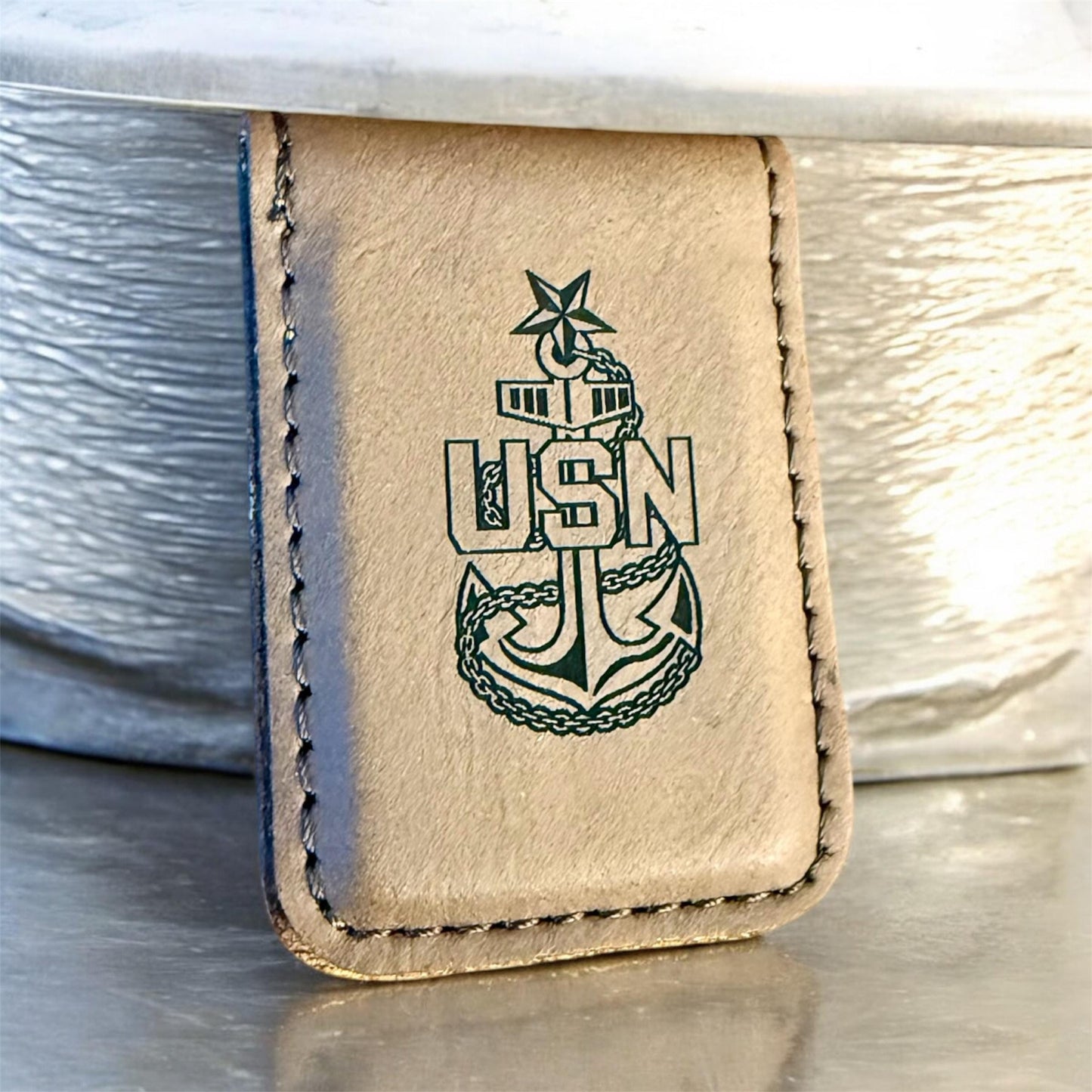 Navy Chief Money Clip, Personalized Laser Engraved Navy Chief, Senior Chief, or Master Chief Anchor Design, Custom Military Gift