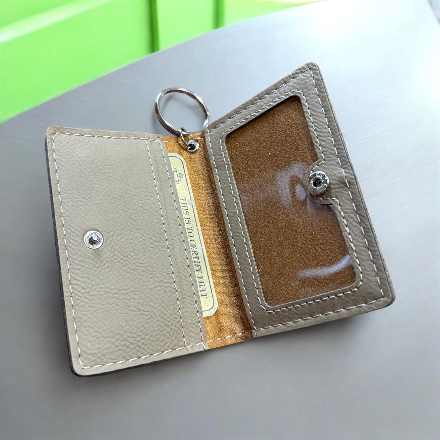 Navy Chief ID Card Holder Key Chain, Custom Engraved Leatherette, Personalized Military Gift for Chief's and Sailors.