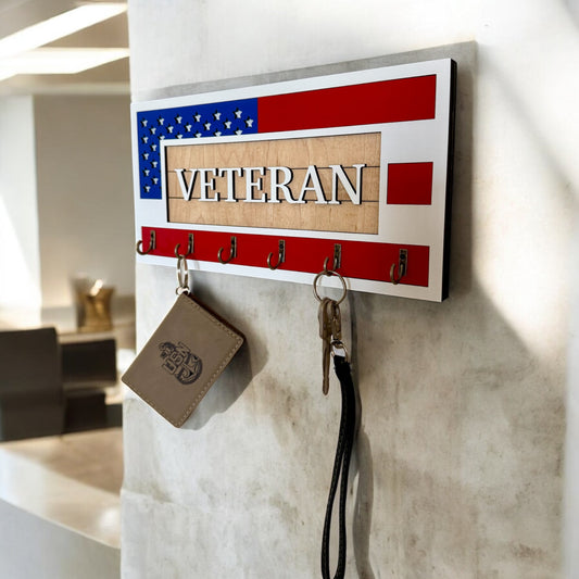 Veteran USA Flag Key Holder