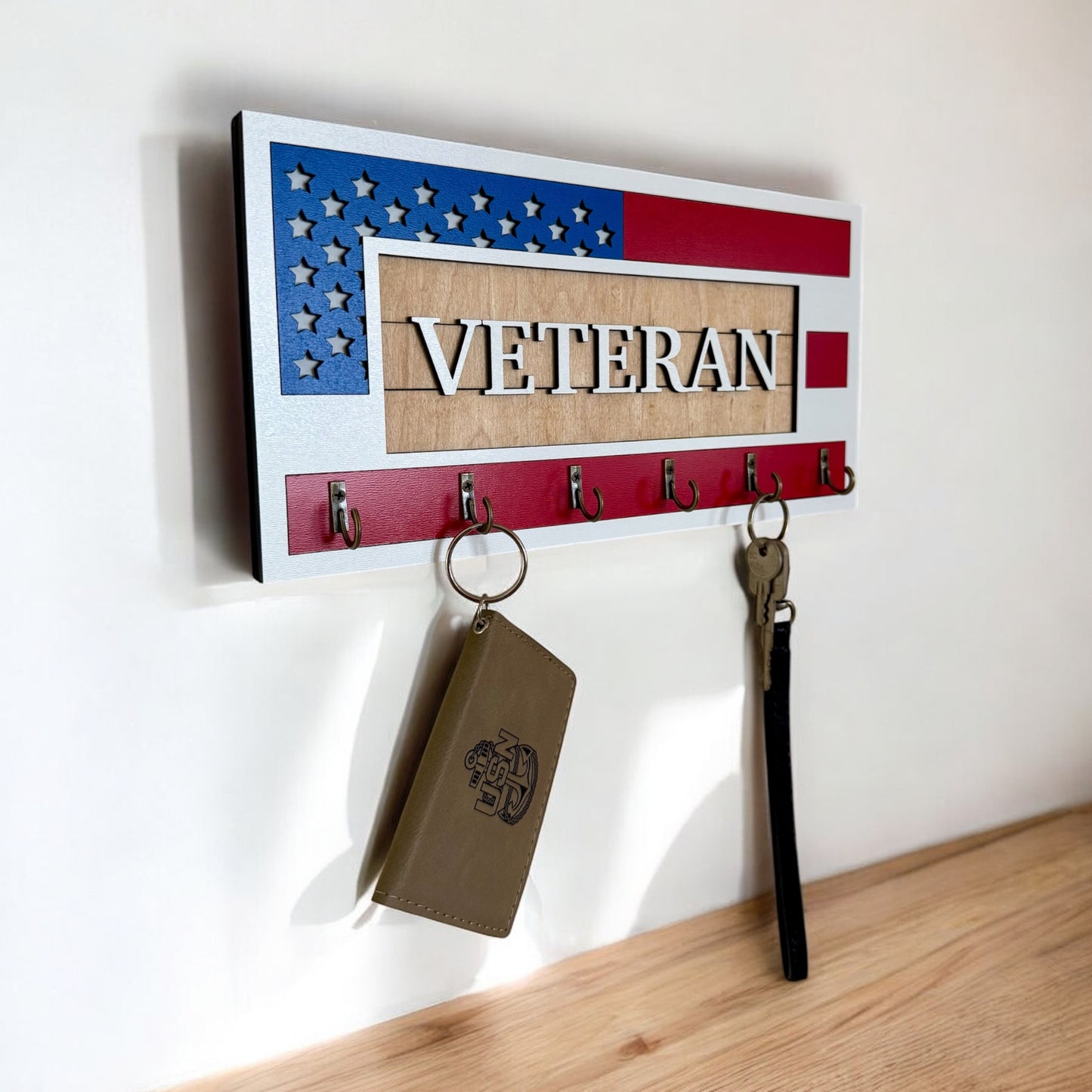 Veteran USA Flag Key Holder