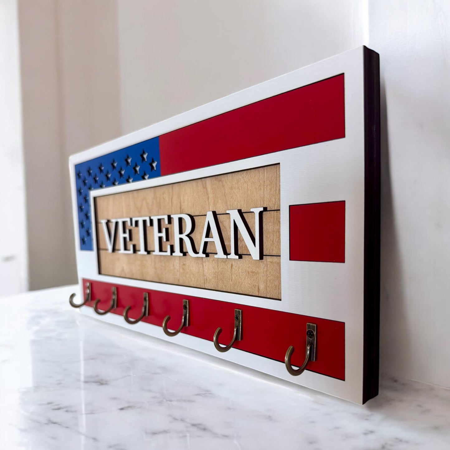 Veteran USA Flag Key Holder