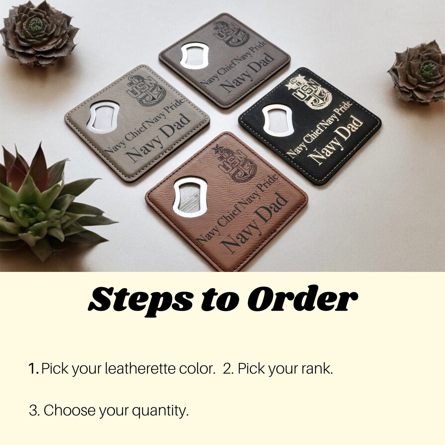 Navy Chief Dad Coaster, Bottle Opener, Senior Chief, Master Chief, Father's Day Present, Best Dad Birthday Gift, Military Family