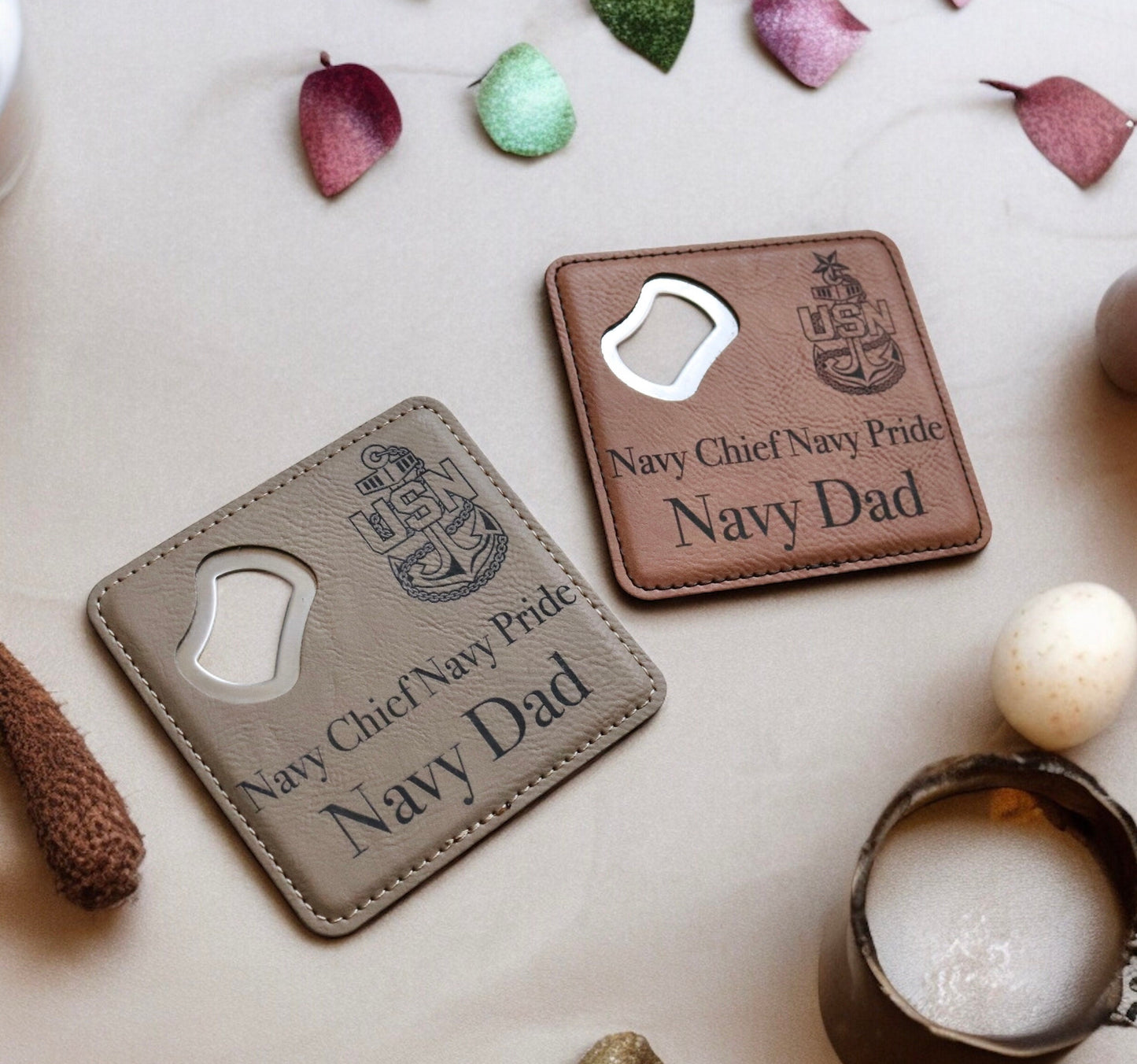 Navy Chief Dad Coaster, Bottle Opener, Senior Chief, Master Chief, Father's Day Present, Best Dad Birthday Gift, Military Family