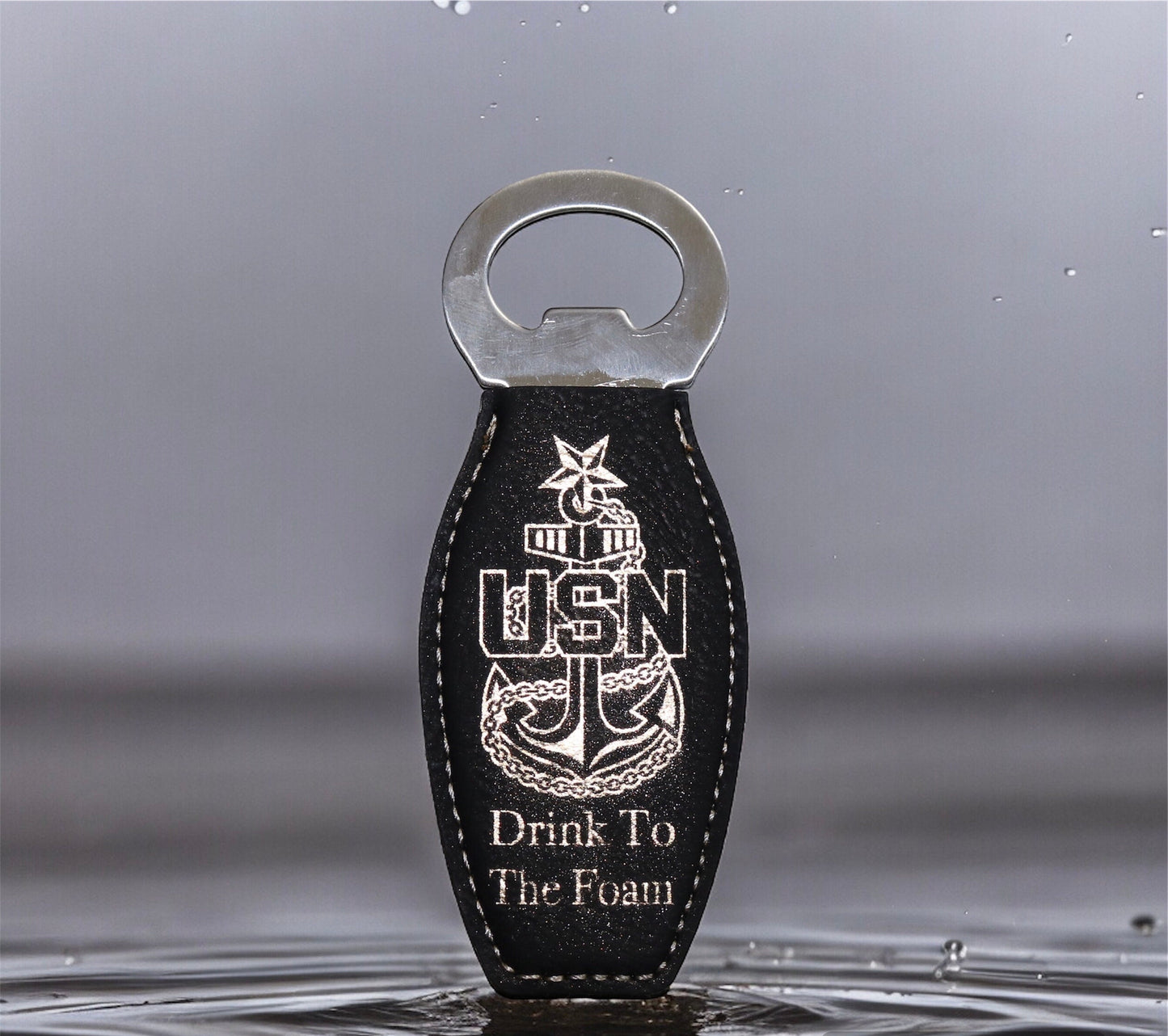Navy Chief Bottle Opener Magnetic, Senior Chief, Master Chief, Man Cave Magnet Leatherette Bottle Opener