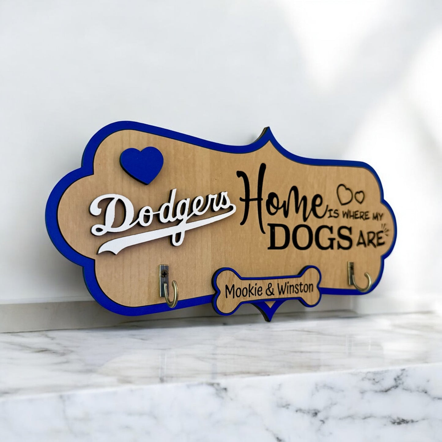 LA Dodger Inspired Dog Leash Holder
