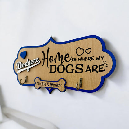 LA Dodger Inspired Dog Leash Holder