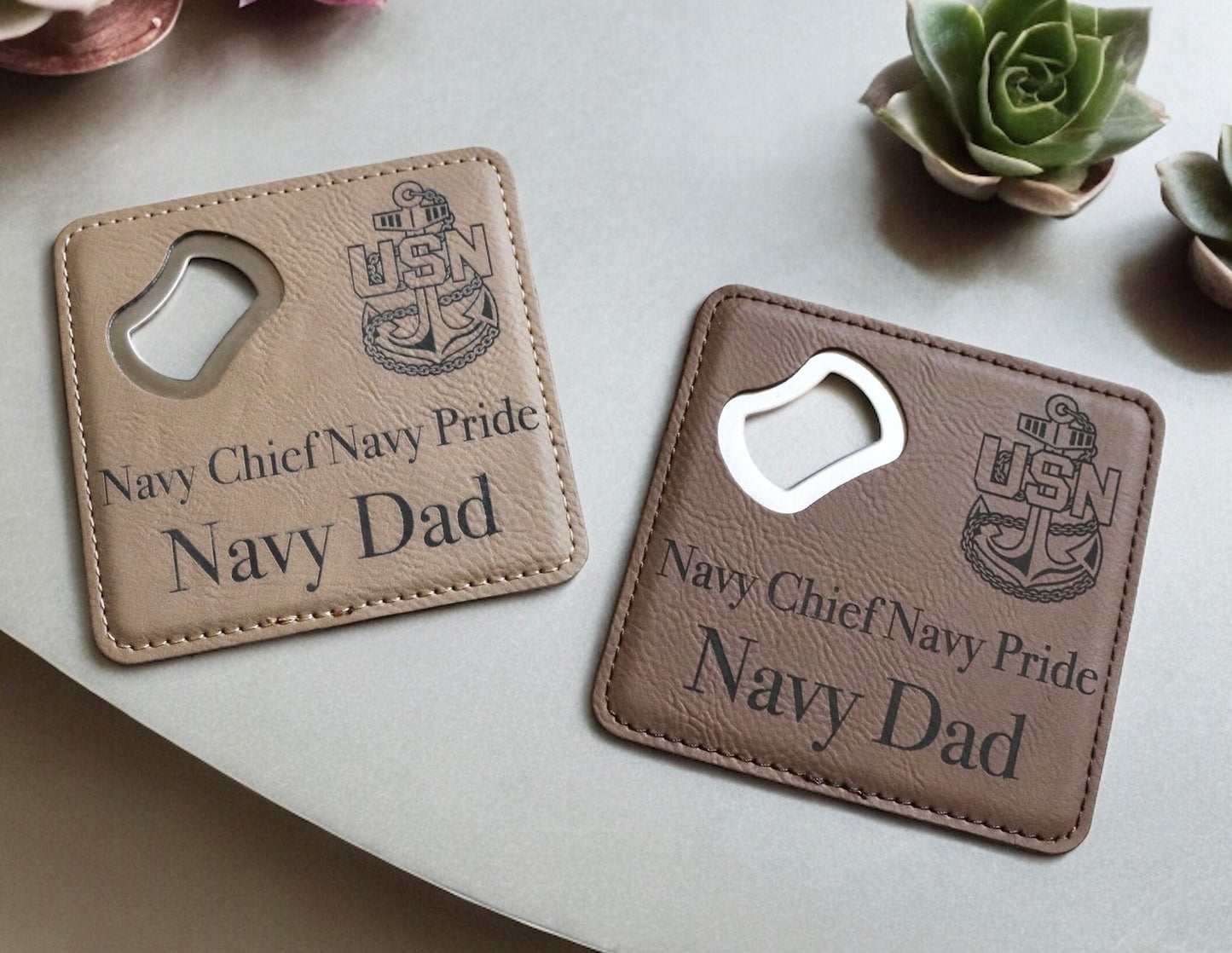Navy Chief Dad Coaster, Bottle Opener, Senior Chief, Master Chief, Father's Day Present, Best Dad Birthday Gift, Military Family