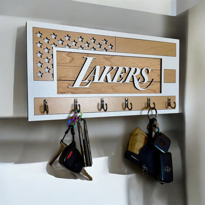Lakers USA Flag Key Holder White and Light Brown