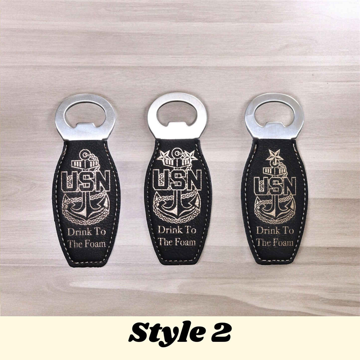 Navy Chief Bottle Opener Magnetic, Senior Chief, Master Chief, Man Cave Magnet Leatherette Bottle Opener