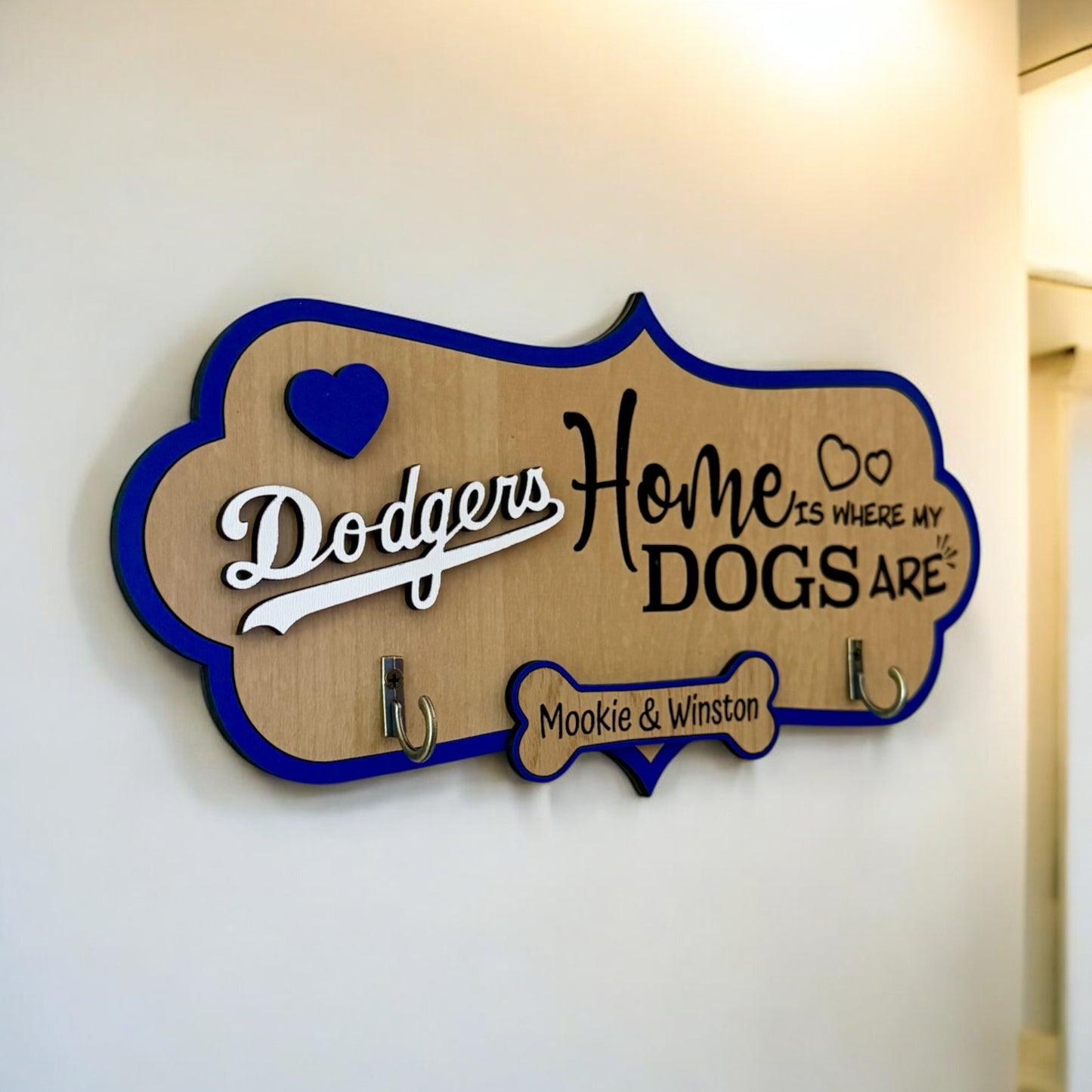 LA Dodger Inspired Dog Leash Holder