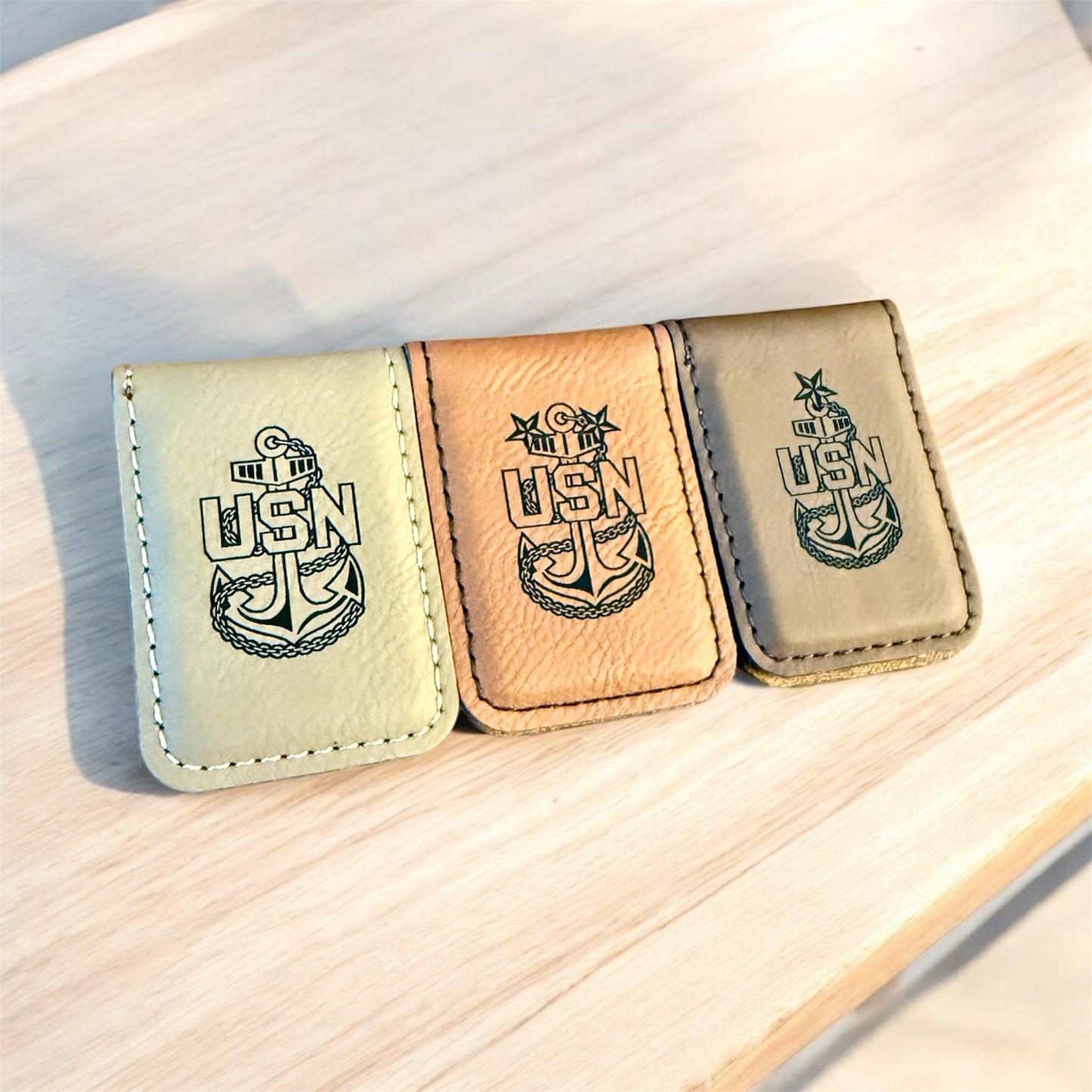 Navy Chief Money Clip, Personalized Laser Engraved Navy Chief, Senior Chief, or Master Chief Anchor Design, Custom Military Gift