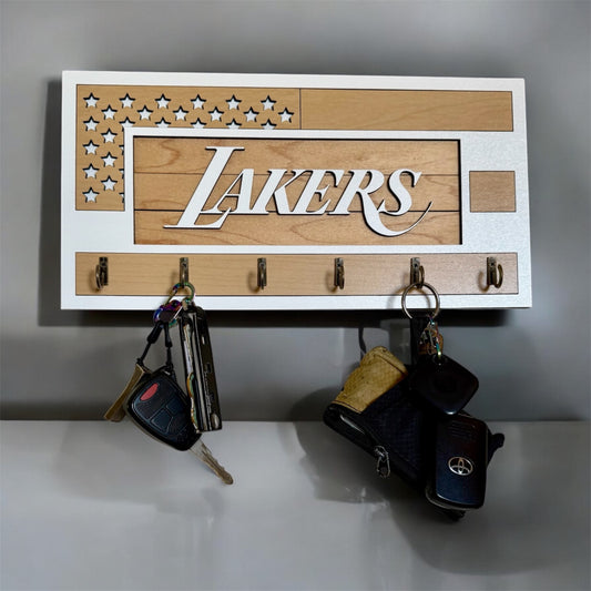 Lakers USA Flag Key Holder White and Light Brown