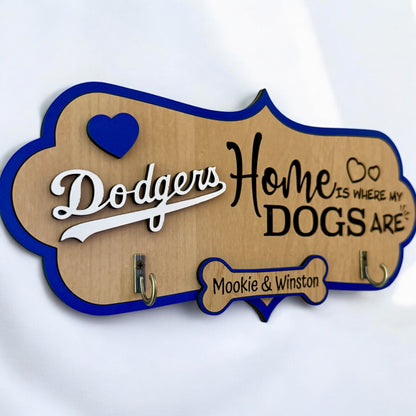 LA Dodger Inspired Dog Leash Holder
