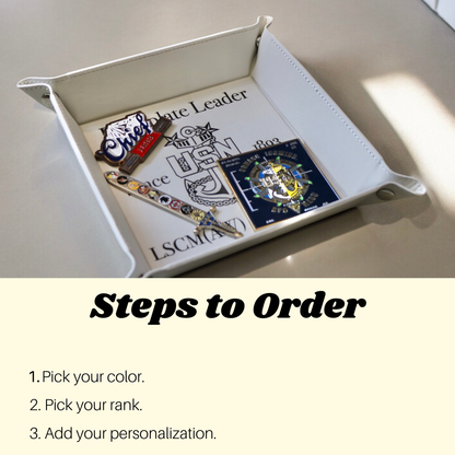Navy Chief Catchall Tray – Personalized Valet Tray Gift for Chief, Senior Chief or Master Chief