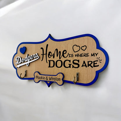 LA Dodger Inspired Dog Leash Holder