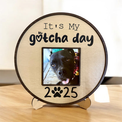 9" Round Dog Gotcha Day Picture Frame