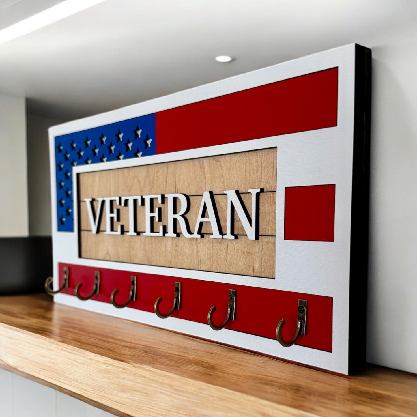 Veteran USA Flag Key Holder