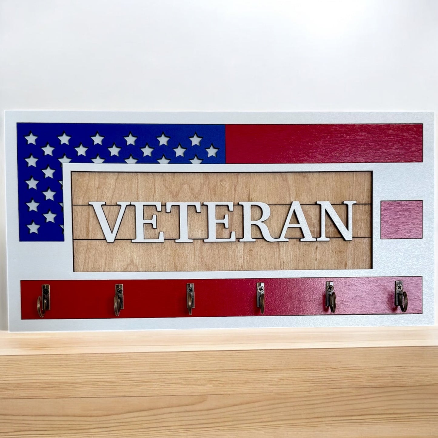 Veteran USA Flag Key Holder
