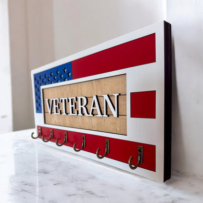 Veteran USA Flag Key Holder