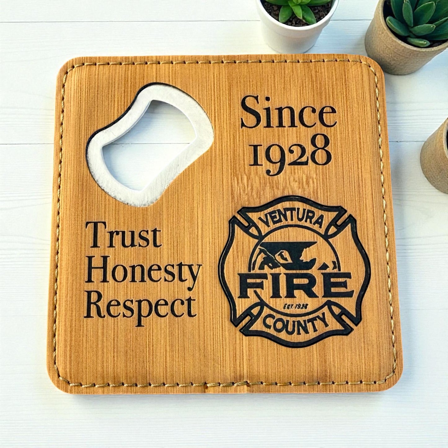 Ventura County Firefighter Bottle Opener Coaster