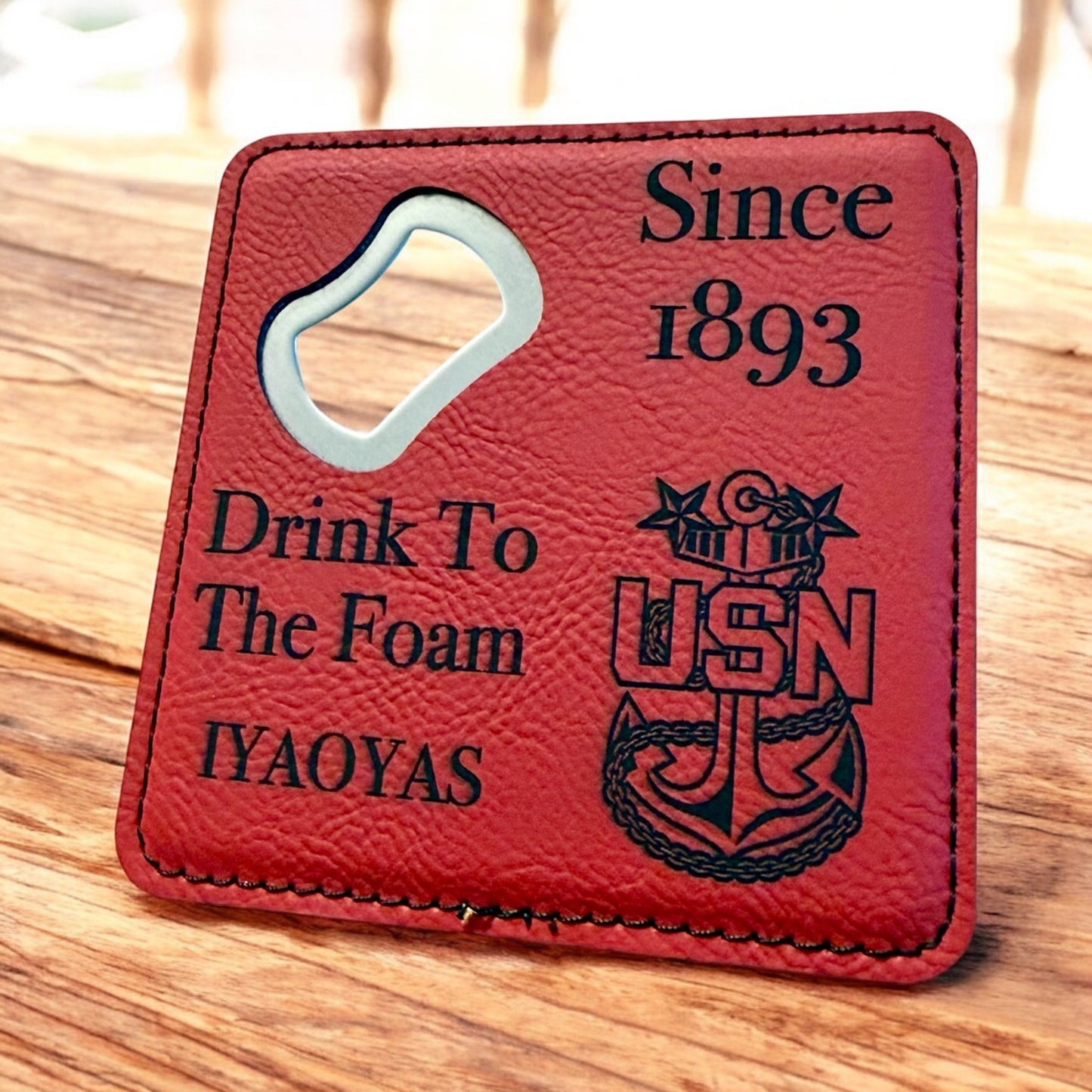 Navy Chief Ordnanceman IYAOYAS Bottle Opener Coaster
