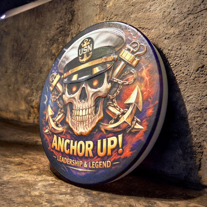 US Navy Chief Ceramic Coasters | Raised 3D UV Print | CPO Anchor Up | Honor Courage Commitment | Military Gift