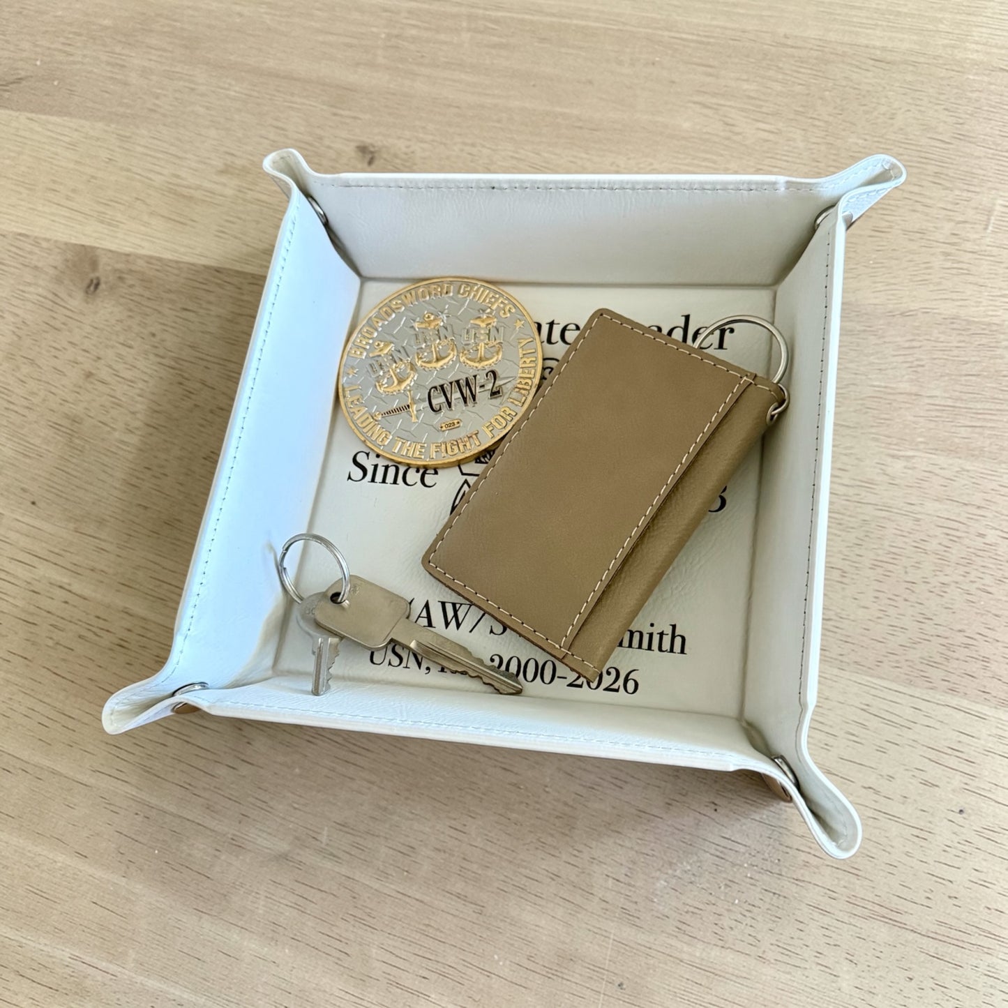 Personalized Navy Chief Catchall Tray – Deckplate Leader Retirement Gift, Custom Rank Name & Service Years