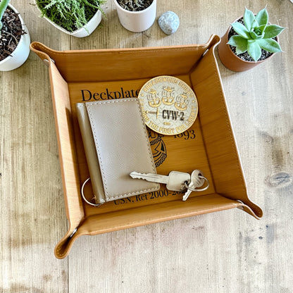Personalized Navy Chief Catchall Tray – Deckplate Leader Retirement Gift, Custom Rank Name & Service Years