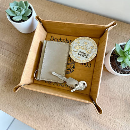 Personalized Navy Chief Catchall Tray – Deckplate Leader Retirement Gift, Custom Rank Name & Service Years
