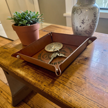 Marine Corps Catchall Tray – USMC Eagle Globe & Anchor Leatherette Valet Tray (6" x 6")