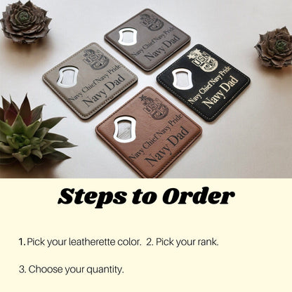 Navy Chief Dad Coaster, Bottle Opener, Senior Chief, Master Chief, Father's Day Present, Best Dad Birthday Gift, Military Family