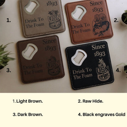 Navy Chief Bottle Coasters, Bottle opener, Beer coasters, Senior Chief, Master Chief and the GOAT