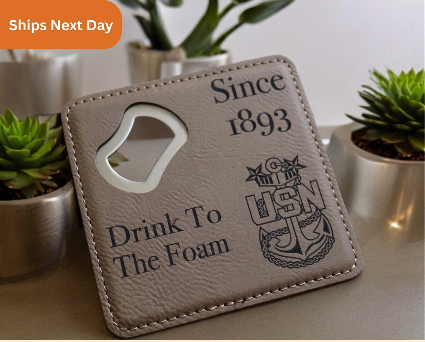 Navy Chief Bottle Coasters, Bottle opener, Beer coasters, Senior Chief, Master Chief and the GOAT